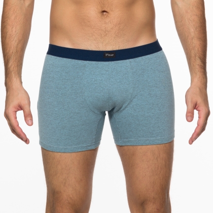 Cueca Boxer De Cotton Azul