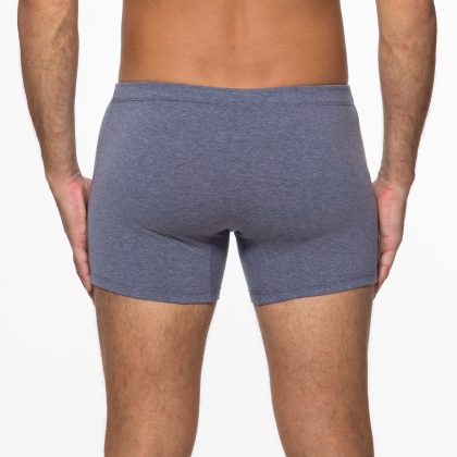 Cueca Boxer Cotton Elástico Azul Mescla