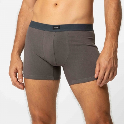Cueca Boxer De Cotton Cinza Escuro