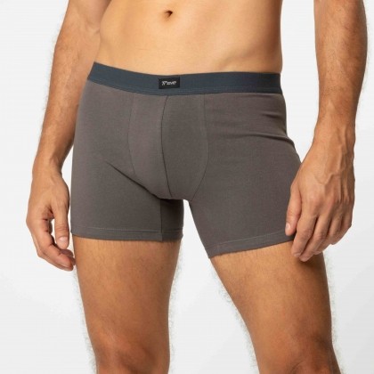 Cueca Boxer De Cotton Cinza Escuro