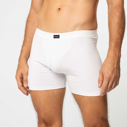 Cueca Boxer  Cotton Com Abertura Branco