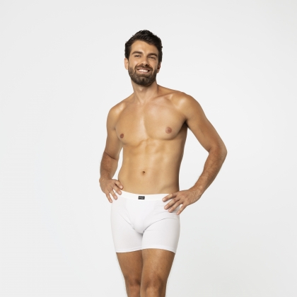 Cueca Boxer  Cotton Com Abertura Branco