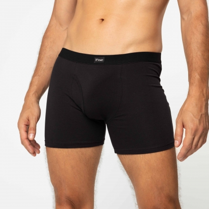 Cueca Boxer  Cotton Com Abertura Preto