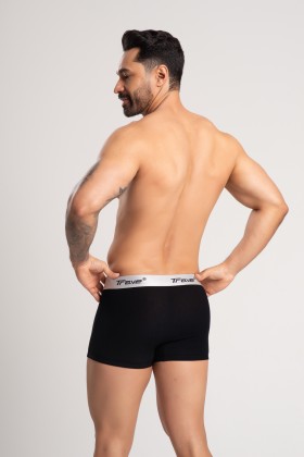 Cueca Boxer Fibra de Bambu Canelado Preto