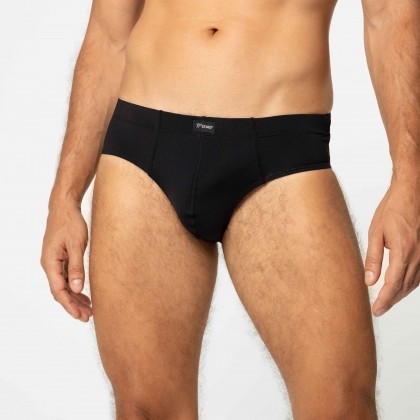 Cueca Slip Com Elástico Embutido Preto