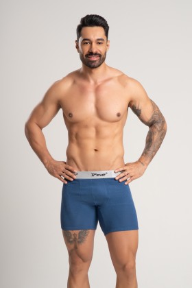Cueca Boxer Long Fibra de Bambu Canelado