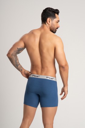 Cueca Boxer Long Fibra de Bambu Canelado