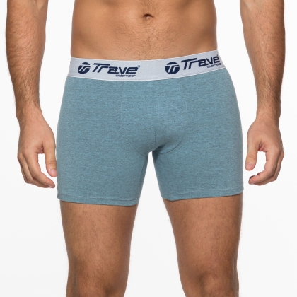 Cueca Boxer De Cotton Azul