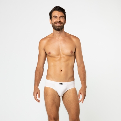 Cueca Slip Com Elástico Embutido Branco