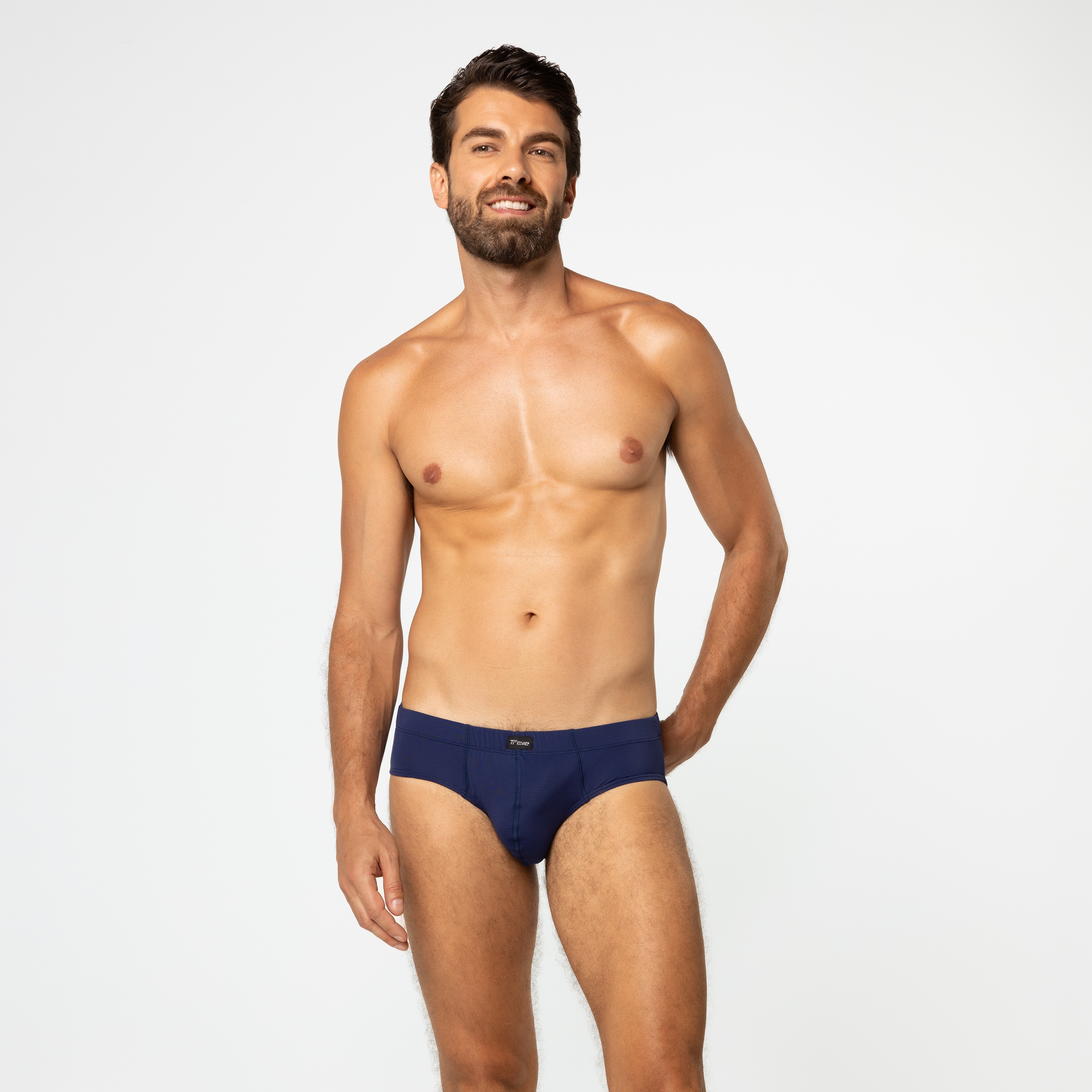 Cueca Slip Com Elástico Embutido Azul Marinho - Trave Underwear