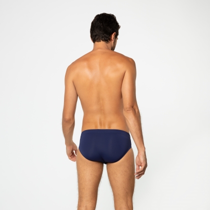 Cueca Slip Com Elástico Embutido Azul Marinho