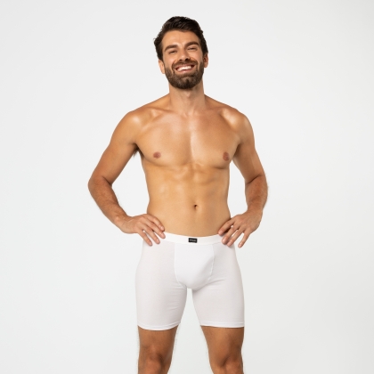 Cueca Boxer Long Cotton Branca