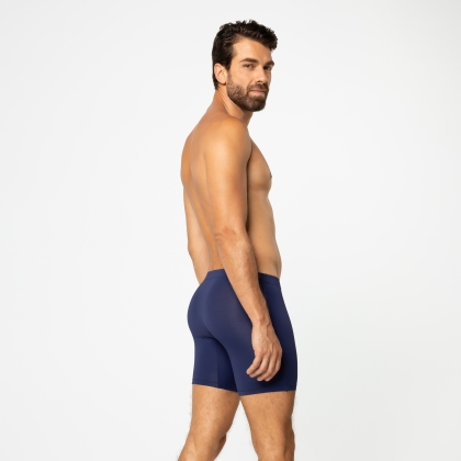 Cueca Boxer Long Dryfit  Azul Marinho