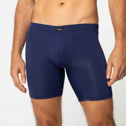 Cueca Boxer Long Dryfit  Azul Marinho