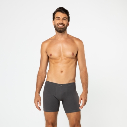 Cueca Boxer  Long Cotton Cinza