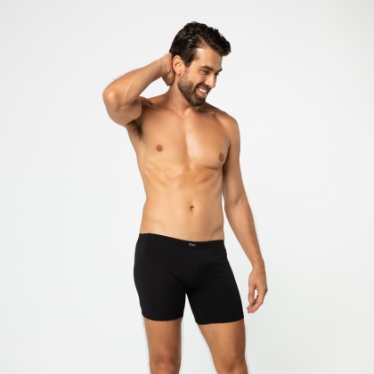 Cueca Boxer  Long Cotton Preto