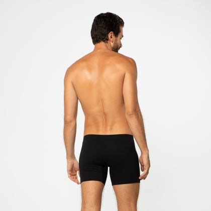 Cueca Boxer  Long Cotton Preto