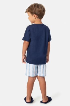 Pijama Masculino Infanto Juvenil Azul Marinho