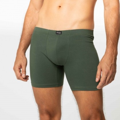 Cueca Boxer Long Cotton Verde Escuro