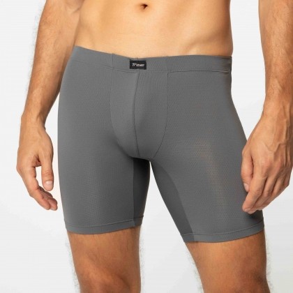 Cueca Boxer Long Dryfit Cinza Escuro