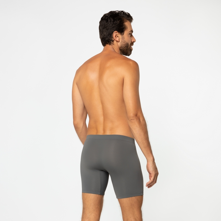 Cueca Boxer Long Dryfit Cinza Escuro