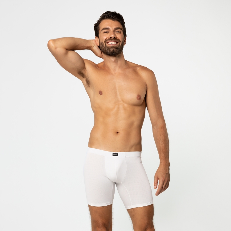 Cueca Boxer Long Dryfit  Branca