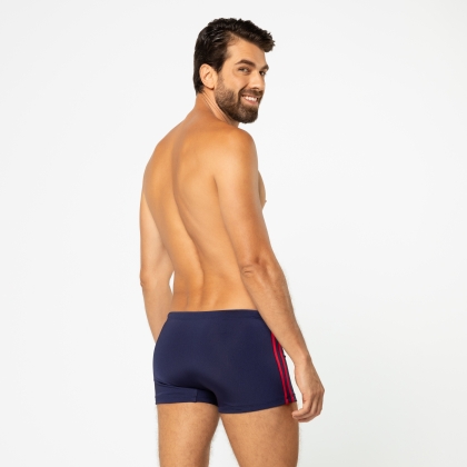 Sunga Boxer Listras Laterais Azul Marinho