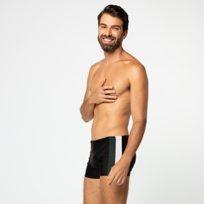 Sunga Boxer Recortes nas Laterais Preto