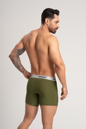 Cueca Boxer Long Fibra de Bambu Canelado