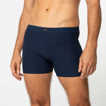 Cueca Boxer De Microfibra Azul Marinho