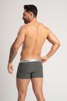 Cueca Boxer Fibra de Bambu Canelado Cinza